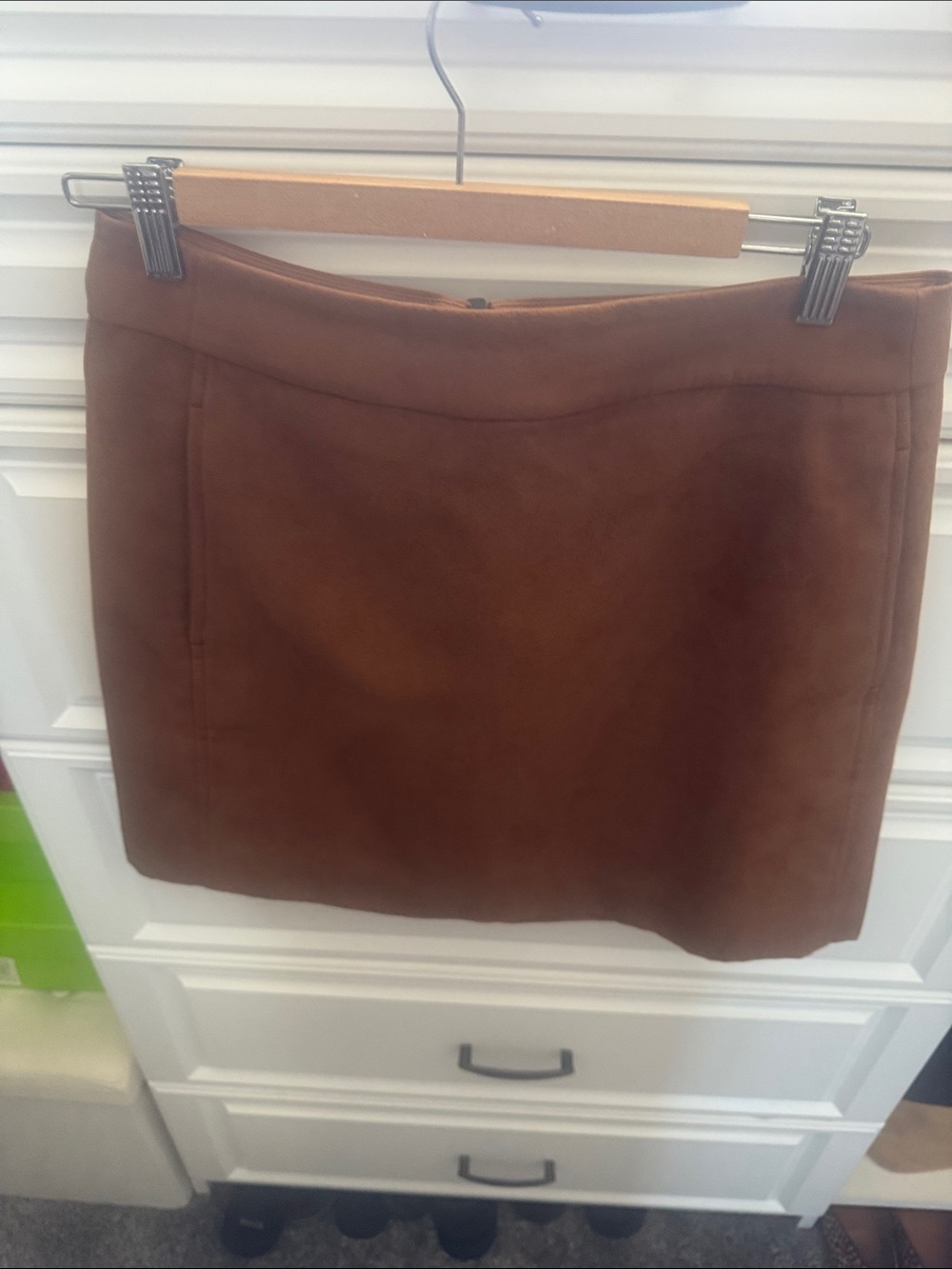 J. Crew Chestnut Faux-Suede Mini Skirt